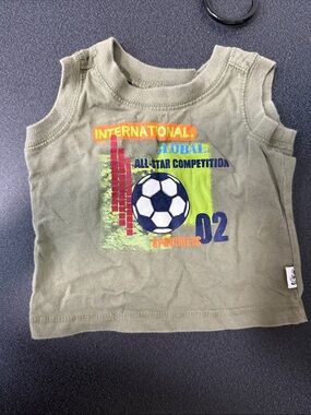 Toddler Olive Soccer Tank Top with Graphic 90’s